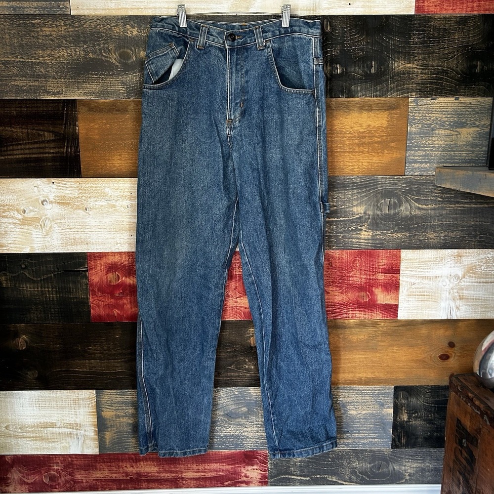 Vintage 80s 90s Tommy Hilfiger Carpenter Pants Baggy Wide Leg Jeans Denim Sz 32